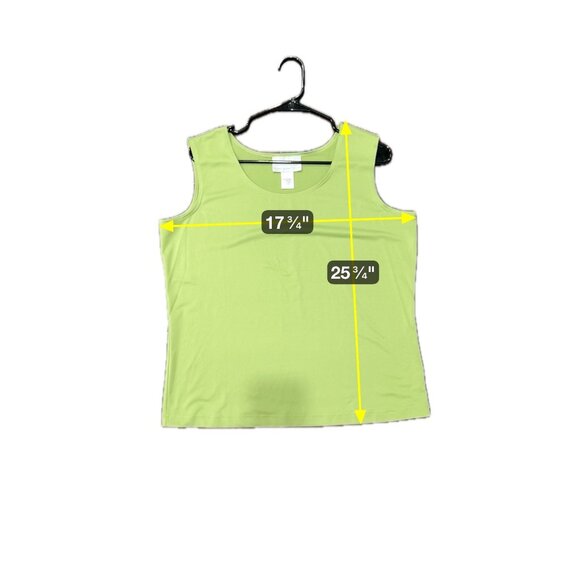 Susan Graver Style Liquid Knit Sleeveless Tank Top Green Sz Large Essentials - Picture 6 of 9